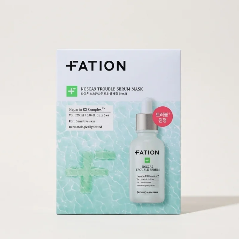 FATION Nosca9 Trouble Serum Mask for Sensitive Skin, Calming Care (5 Sheets) - Main Image
