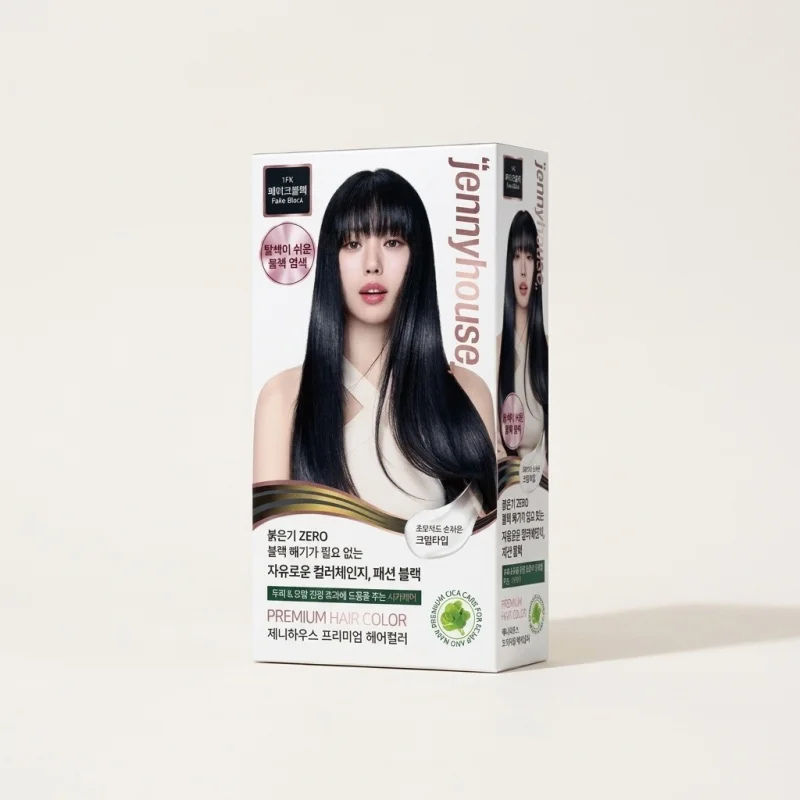 JENNYHOUSE Premium Hair Color 1FK Fake Black - Salon-Grade Cica Formula - Main Image