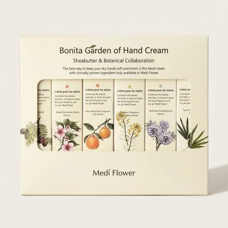 MEDI FLOWER Bonita Garden Hand Cream Set - Shea Butter & Botanical, 6 x 75g - Main Image