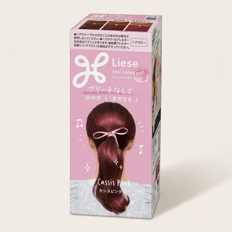 KAO Liese Tint Color Gel Cassis Pink, No-Bleach Vibrant Hair Color - Main Image