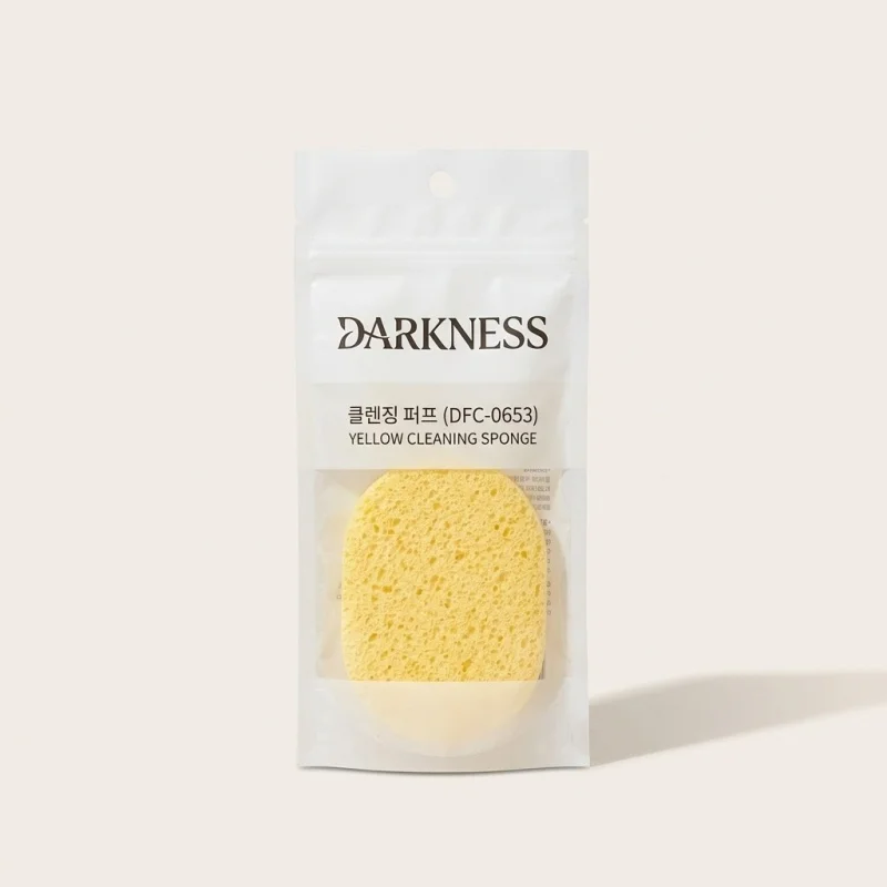 DARKNESS Cleansing Puff Yellow DFC-0653 - Soft Facial Exfoliating Sponge - Main Image