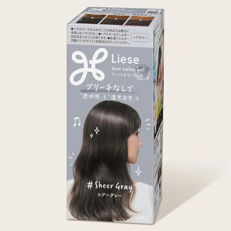 KAO Liese Tint Color Gel Hair Color, Sheer Gray, No Bleach Needed - Main Image