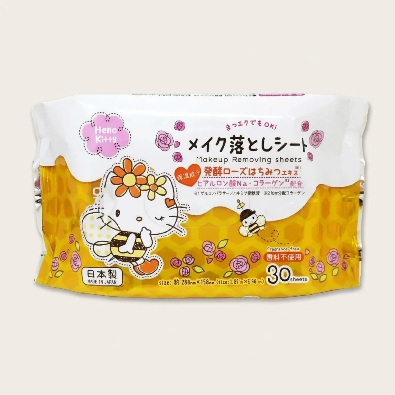 Hello Kitty Makeup Removing Wipes with Fermented Rose Honey - 30 Sheets - Main Image