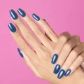 OHORA N Cream Indigo Semicured Gel Nail Strips - Deep Navy Gloss Finish 4