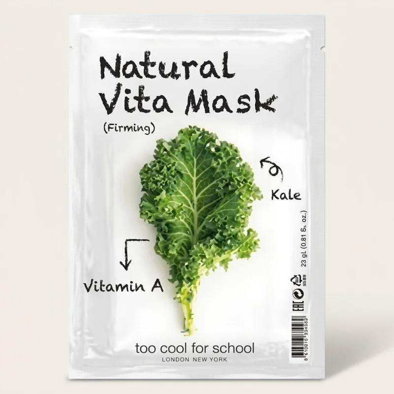 Too Cool For School Natural Vita Mask Kale – Firming Vitamin A Sheet Mask - Main Image