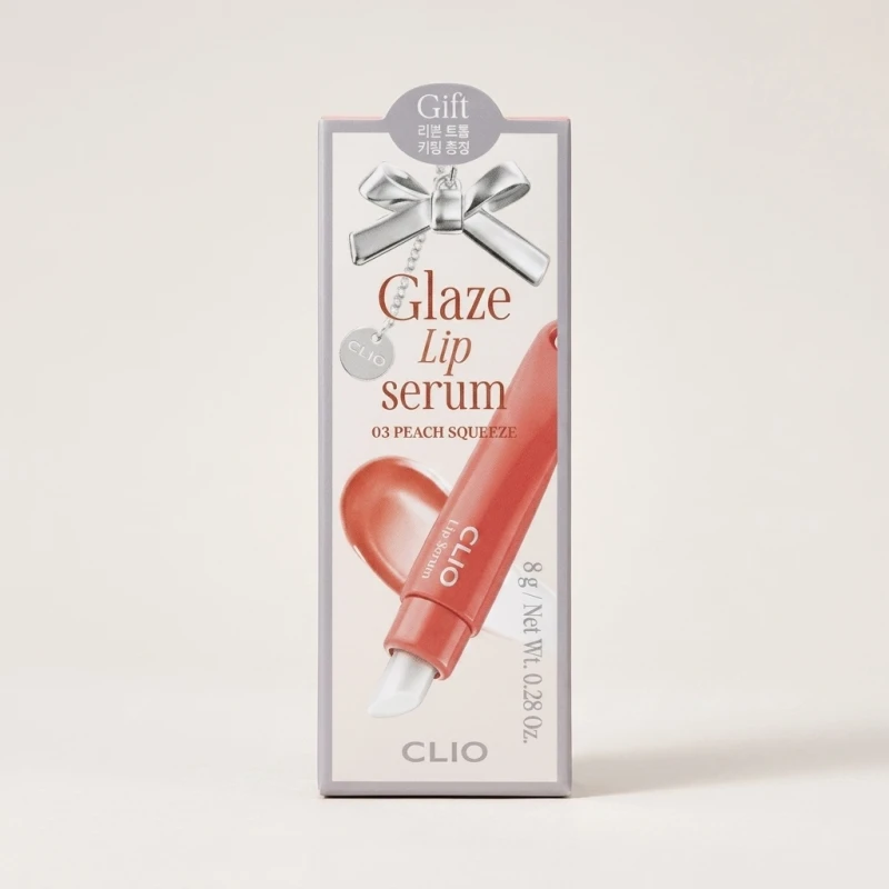 CLIO Glaze Lip Serum 03 Peach Squeeze - High-Shine Hydrating Lip Treatment - Main Image