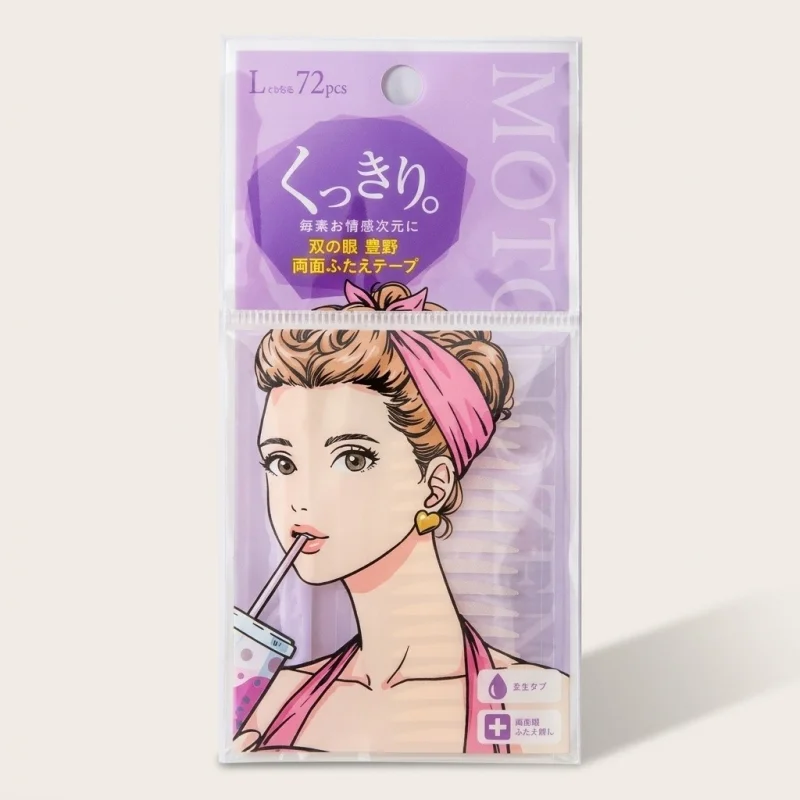 MOTONOZEN Double-Sided Eyelid Tape L 72pcs - Reliable Crease Definition - Main Image