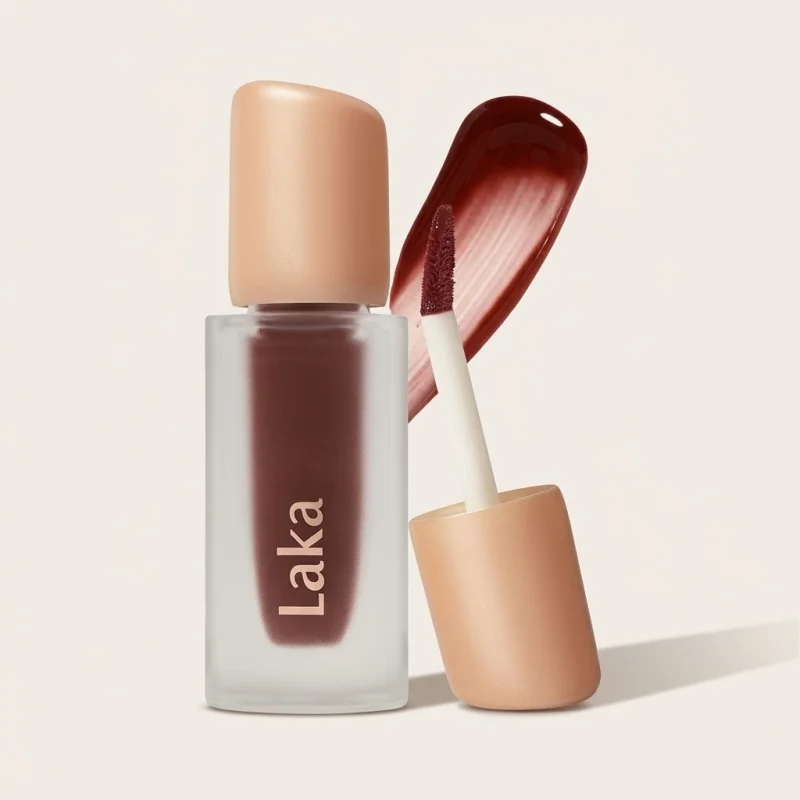 LAKA Fruity Glam Tint 120 Caffeine Rose - High-Shine Vegan Lip Stain - Main Image