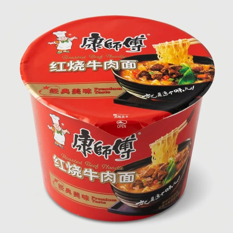 Master Kong Roasted Beef Instant Cup Noodles - Classic Savory Flavor - Main Image