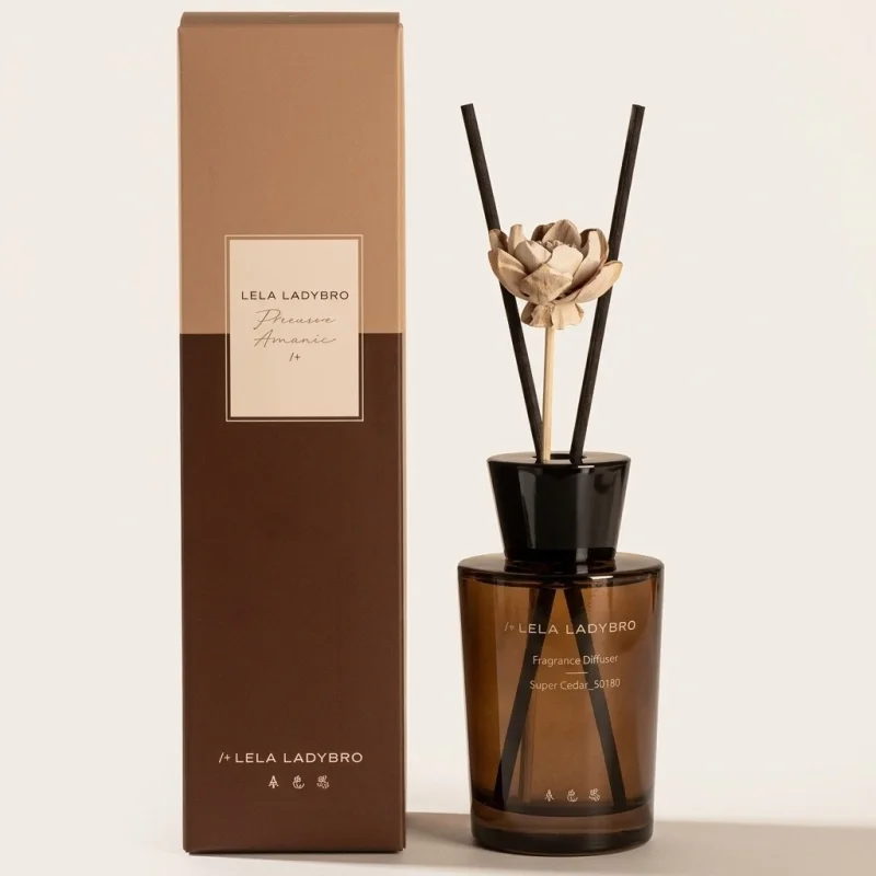 LELA LADYBRO Super Cedar Reed Diffuser with Decorative Flower - Main Image