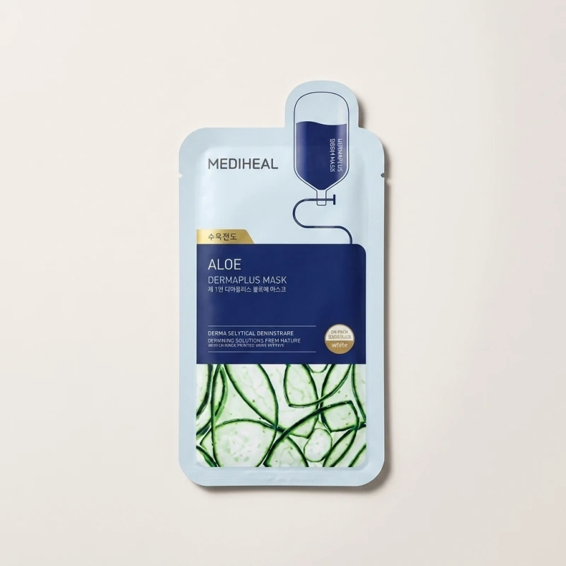 MEDIHEAL Dermaplus Aloe Mask (10 Sheets) - Soothing and Hydrating Care - Main Image