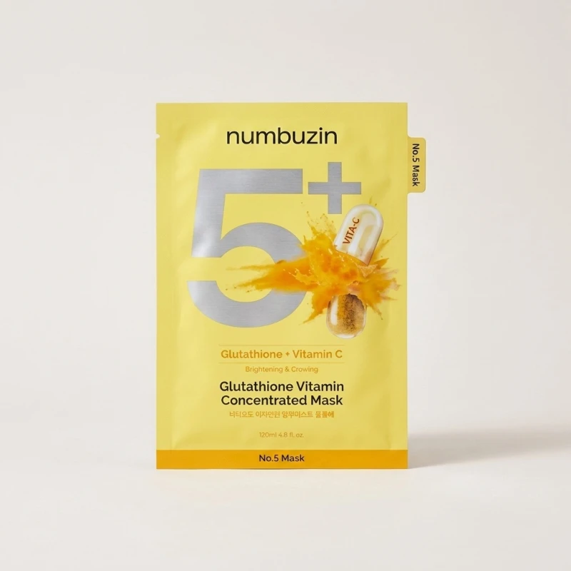 numbuzin No. 5 Glutathione Vitamin Concentrated Mask, Brightening 4-Sheet Pack - Main Image