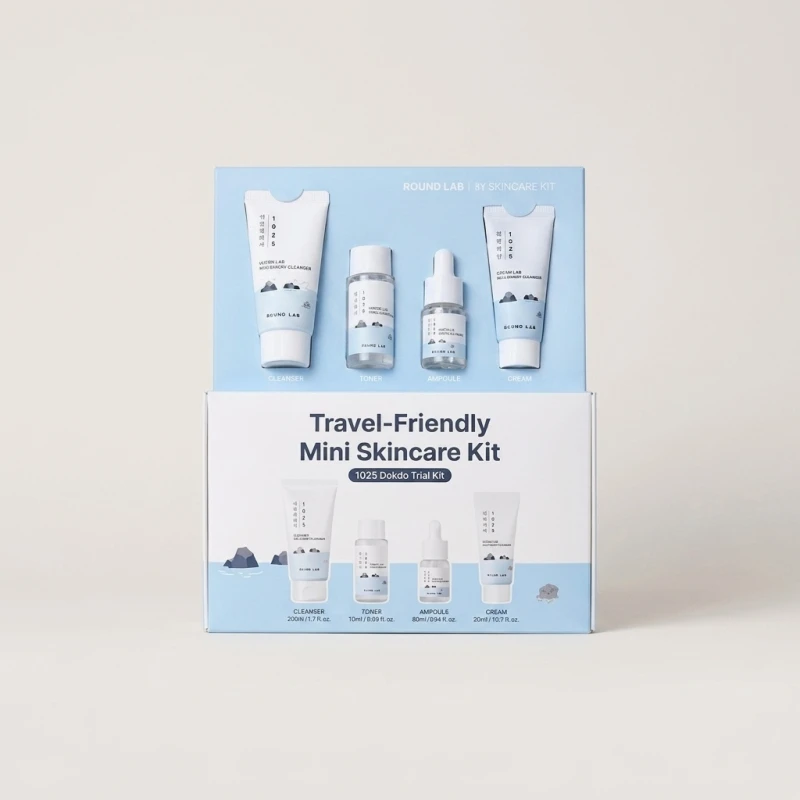 ROUND LAB 1025 Dokdo Trial Kit - Travel-Size Hydrating Skincare Set - Main Image