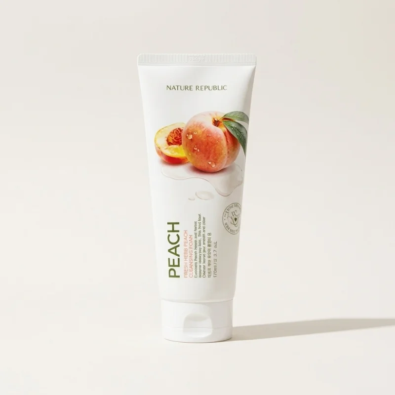 NATURE REPUBLIC Fresh Herb Peach Cleansing Foam - 170ml Facial Cleanser - Main Image