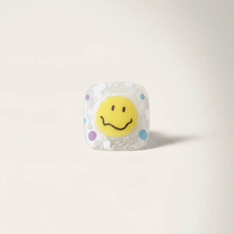 OHORA P Witty Semicured Gel Pedi - Bright Blue and Yellow Smiley Face Designs - Main Image