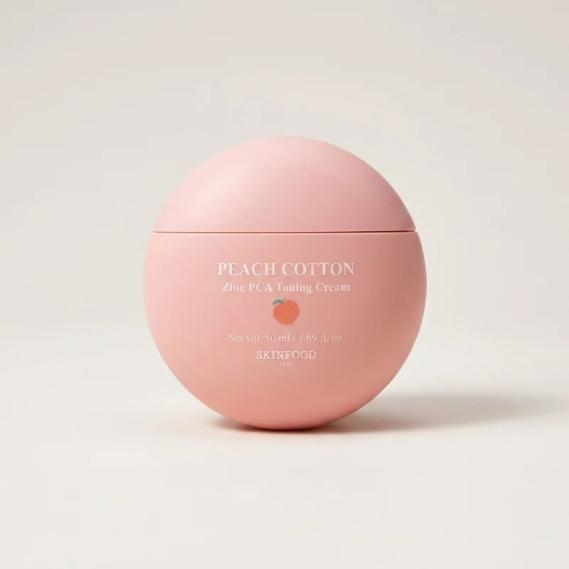 SKINFOOD Peach Cotton Zinc PCA Toning Cream - Matte Finish & Brightening 50ml  - Main Image