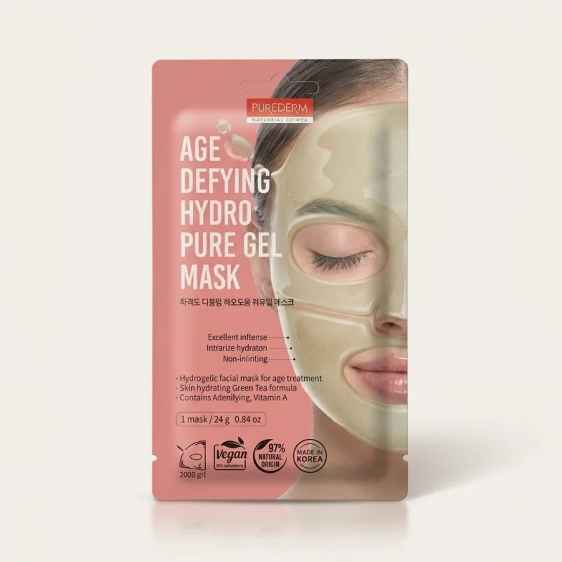 PUREDERM Age Defying Hydro Pure Gel Mask - Hydrating Skincare with Vitamin A - Main Image