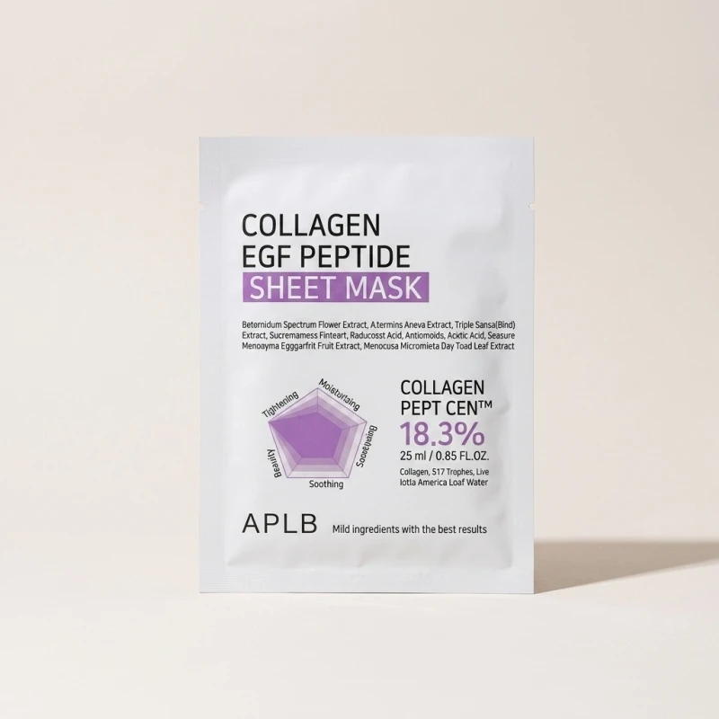 APLB Collagen EGF Peptide Sheet Mask, Firming & Hydrating Facial Care, 10 Pack - Main Image