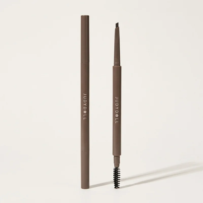 JUDYDOLL Wood Eyebrow Pencil 01 Gray Brown with Built-in Spoolie Brush - Main Image