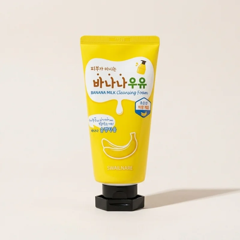 Kwailnara Banana Milk Cleansing Foam 120ml - Nourishing Daily Facial Wash - Main Image