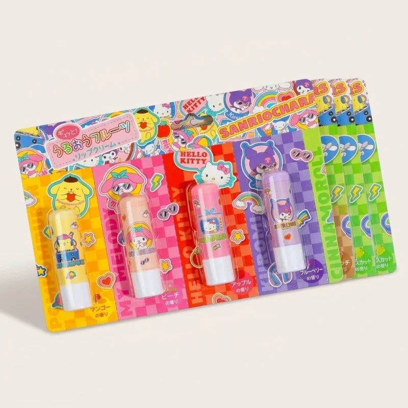 Sanrio Characters Scented Lip Cream Set, 5 Pack Moisturizing Balms - Main Image