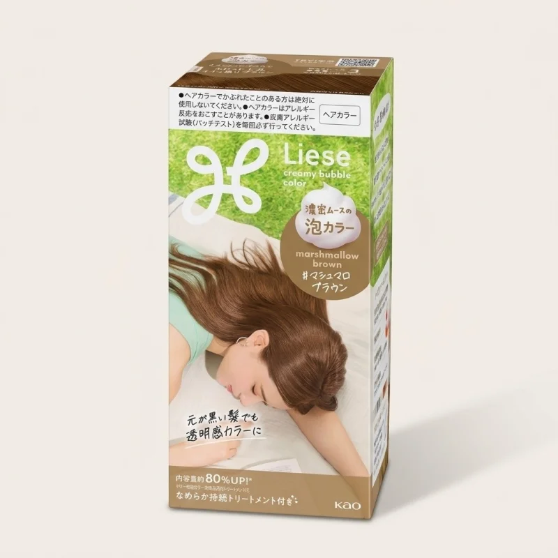 Kao Liese Creamy Bubble Hair Color, Marshmallow Brown, Easy Home DIY Kit - Main Image