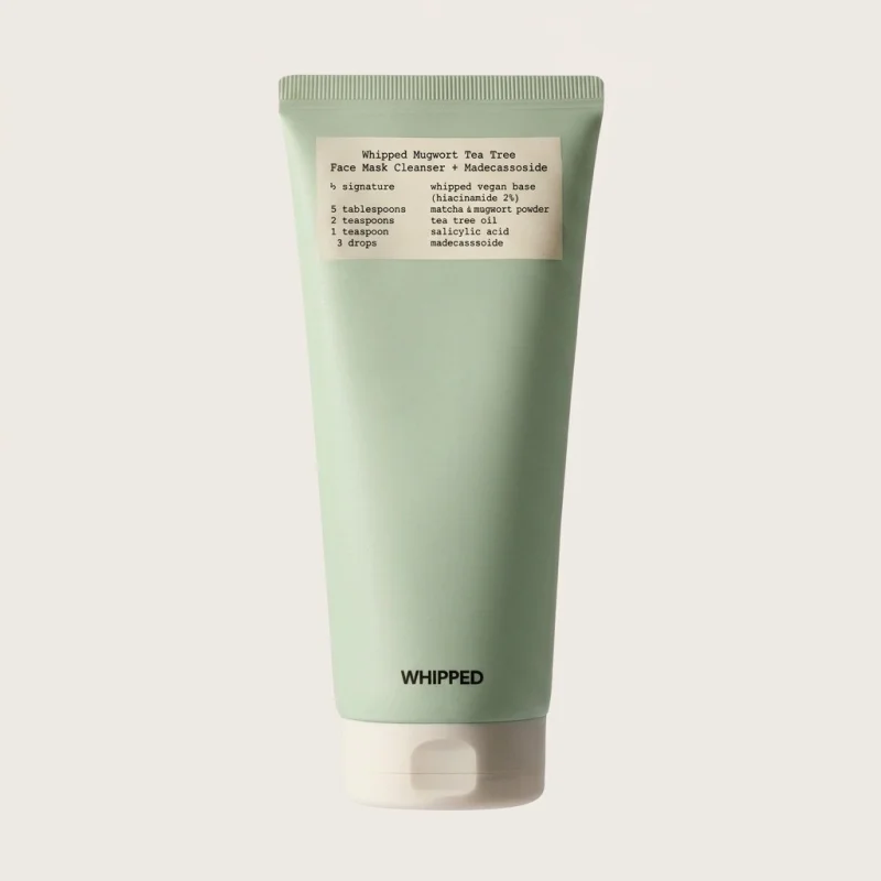 WHIPPED Mugwort Tea Tree Mask Cleanser 130g - Soothing 2-in-1 Vegan Facial Wash - Main Image