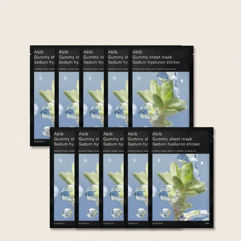 Abib Gummy Sheet Mask Sedum Hyaluron Sticker - Hydrating Face Mask (10 Pack) - Main Image