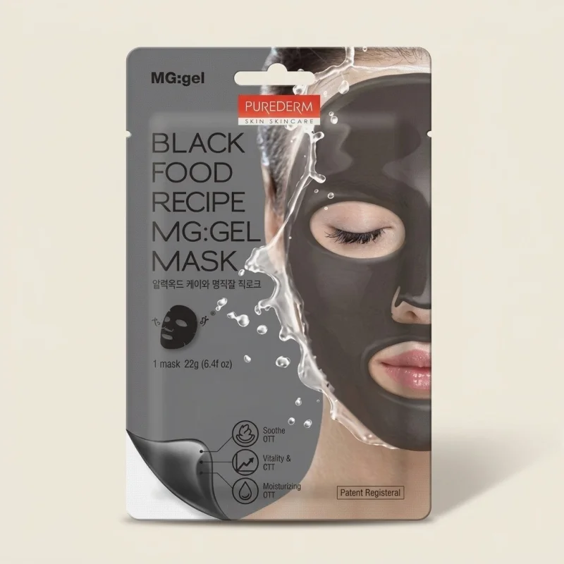 PUREDERM Black Food Recipe MG Gel Mask - Firming & Vitalizing Skincare - Main Image