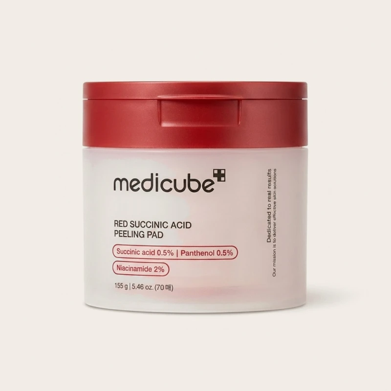 Medicube Red Succinic Acid Peeling Pads (70ct) – Gentle Acne & Sebum Care - Main Image