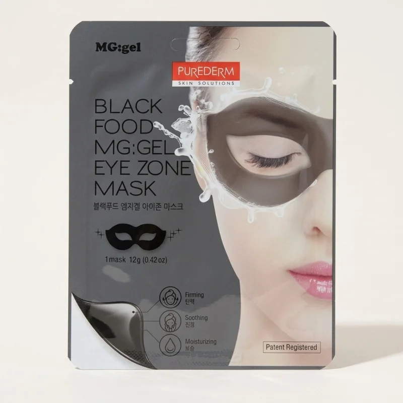 PUREDERM Black Food MG:Gel Eye Zone Mask - Firming & Soothing Eye Care - Main Image