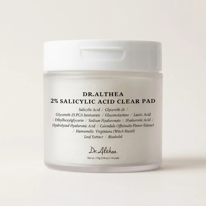 Dr. Althea 2% Salicylic Acid Clear Pad (60 Count) for Refined Pore Texture - Main Image