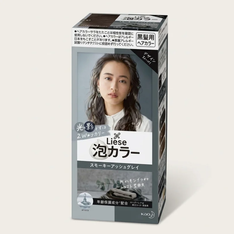 KAO Liese Bubble Hair Color Smoky Ash Gray — Easy DIY Foam Dye for Dark Hair - Main Image