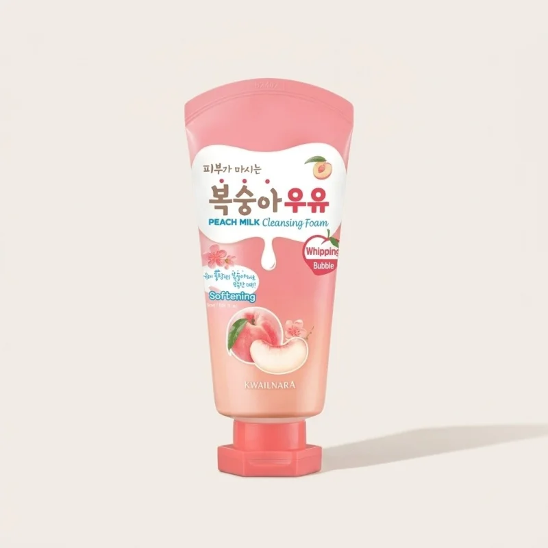 KWAILNARA Peach Milk Cleansing Foam 120ml - Softening Facial Wash - Main Image
