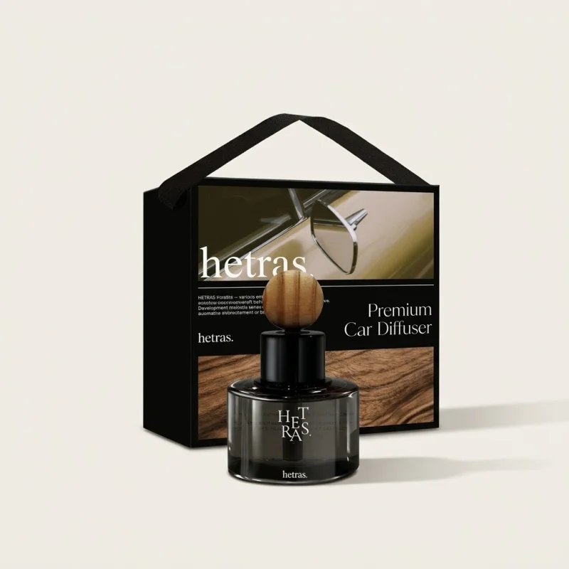 Hetras Premium Car Diffuser Set - Hotel Wood Scent (2-Piece Kit) - Main Image