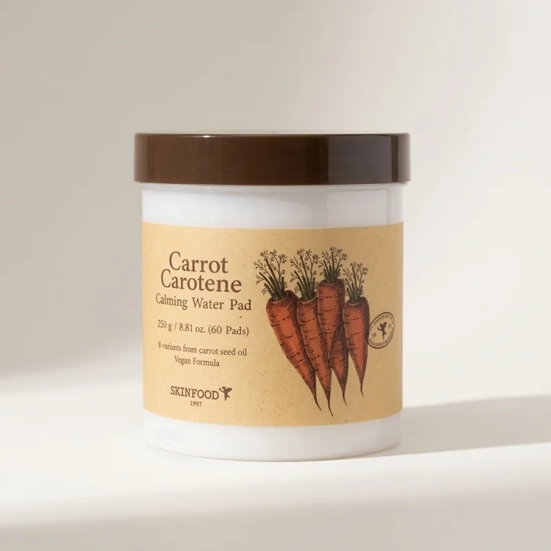 SKINFOOD Carrot Carotene Calming Water Pad - 60 Vegan Soothing Toner Pads - Main Image