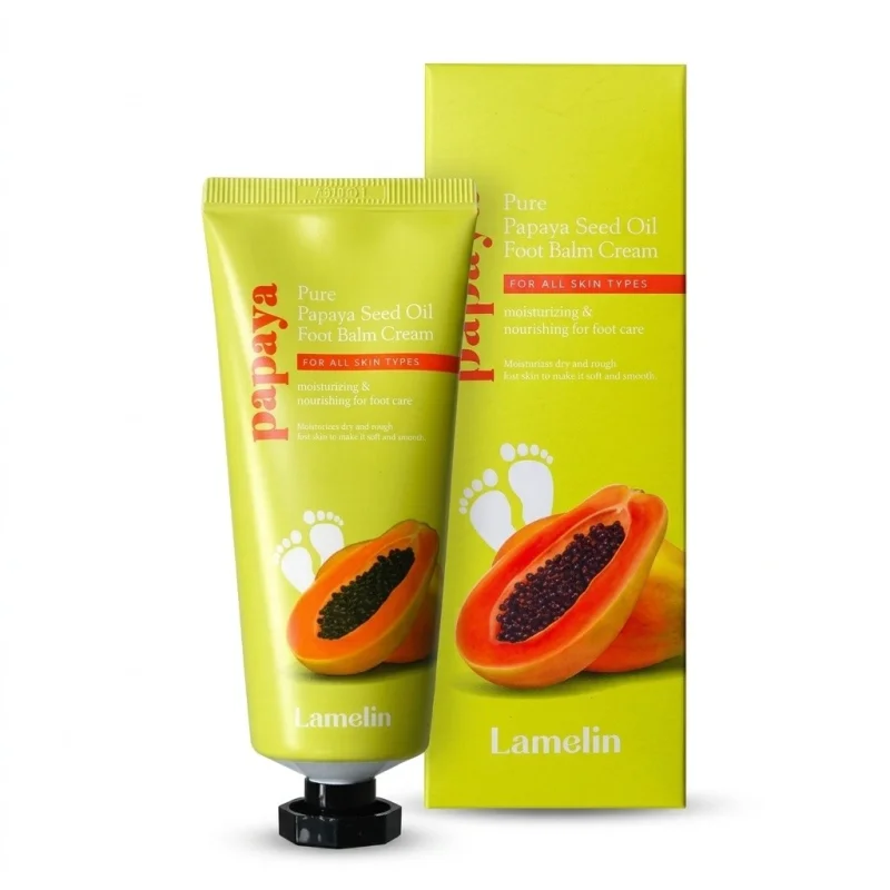Lamelin Pure Papaya Seed Oil Foot Balm Cream 100ml - Hydrating Heel Care - Main Image