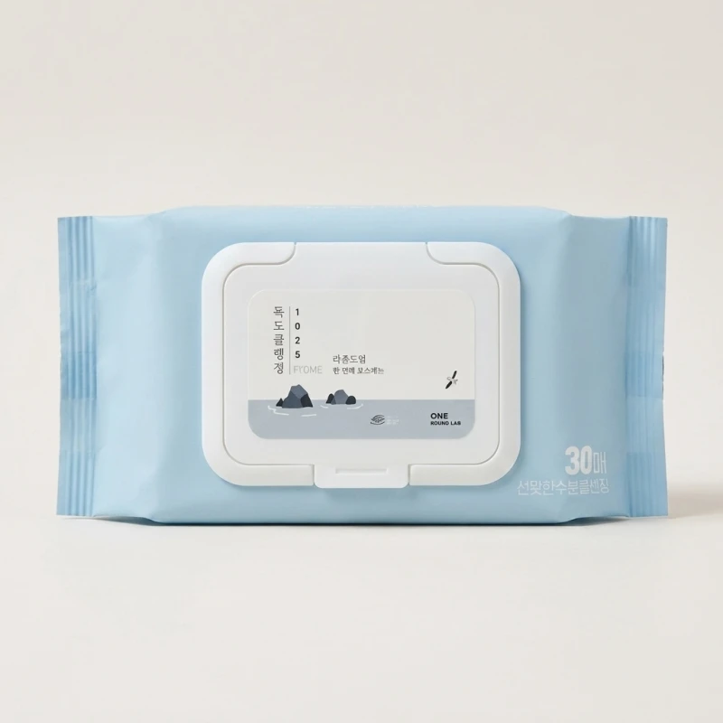 ROUND LAB 1025 Dokdo Cleansing Tissue - Gentle Makeup Removal, 30 Sheets - Main Image