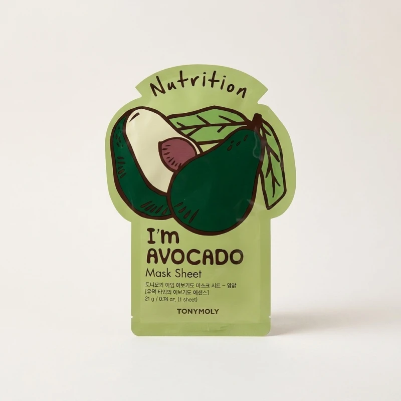 TONYMOLY I'm Real Avocado Mask Sheet - Nourishing & Hydrating Face Mask - Main Image