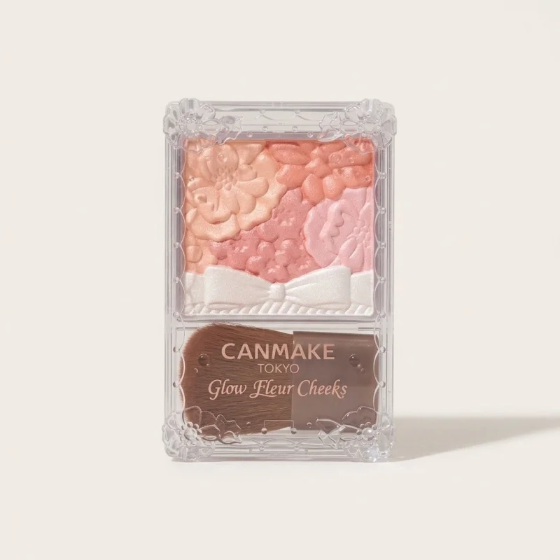 CANMAKE Glow Fleur Cheeks 02 Apricot Fleur - Radiant Multi-Tone Powder Blush - Main Image