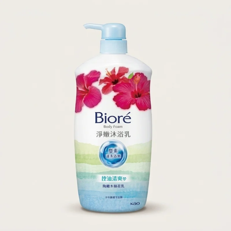 Biore Clean and Soft Body Wash Hibiscus Syriacus 1000ml - Oil Control Formula - Main Image