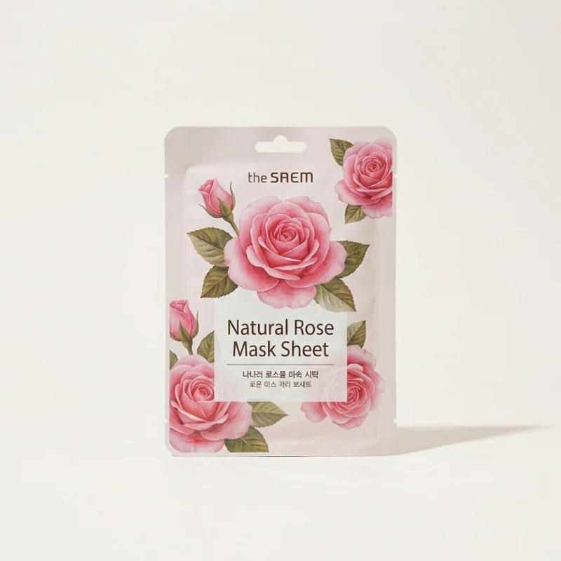 THE SAEM Natural Rose Mask Sheet - Vitalizing and Moisturizing Facial Mask - Main Image
