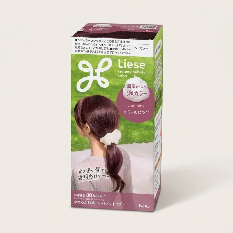 Kao Liese Creamy Bubble Hair Color - Cool Pink for Even Coverage - Main Image
