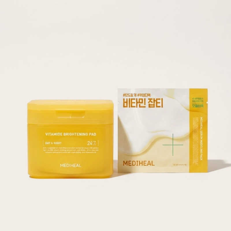 MEDIHEAL Vitamide Brightening Pad & Modeling Pack Set - Glow & Tone Care - Main Image