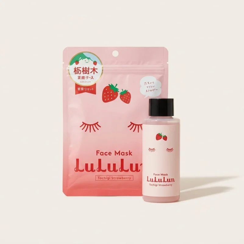 Lululun Premium Tochigi Strawberry Face Mask - Hydrating Sheet Masks, 35 Sheets - Main Image