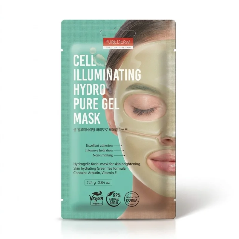 PUREDERM Cell Illuminating Hydro Pure Gel Mask with Green Tea and Arbutin - Main Image