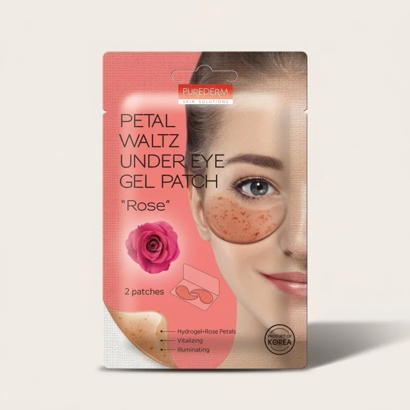 PUREDERM Petal Waltz Rose Under Eye Gel Patches for Brightening (1 Pair) - Main Image