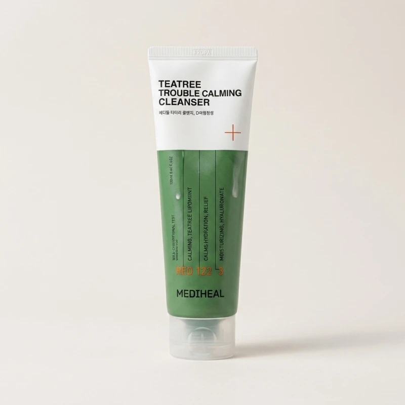 MEDIHEAL Teatree Trouble Calming Cleanser 120ml - Soothing Face Wash - Main Image