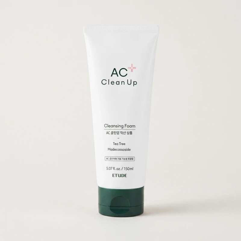 ETUDE AC Clean Up Cleansing Foam 150ml | Tea Tree & Salicylic Acid Face Wash - Main Image