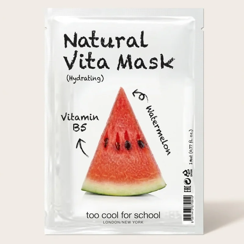 TOO COOL FOR SCHOOL Natural Vita Mask Watermelon Hydrating Sheet Mask - Main Image